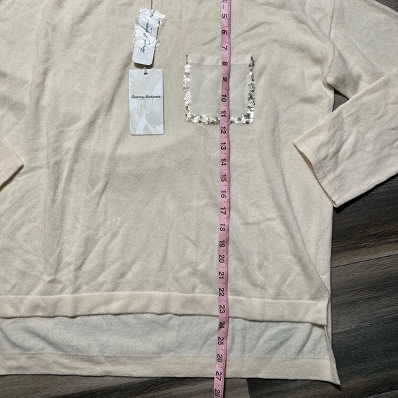 NWT Tommy Bahama‎ Serena Sequin Pocket- Wool & Cashmere Sweater- Medium - Picture 5 of 11